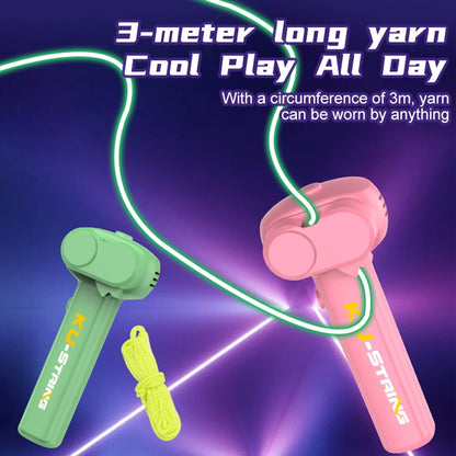 Chidren String Rope Glow in The Dark Toys String Rope Launcher Luminous Portable Handheld String Stress Relief Toy For Kids
