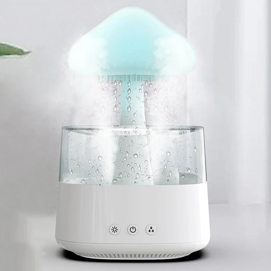 Mushroom Rain Cloud Humidifier Rain Colorful Cloud Raindrop Atmosphere Lamp Night Light Essential Oil small Aromatherapy Machine
